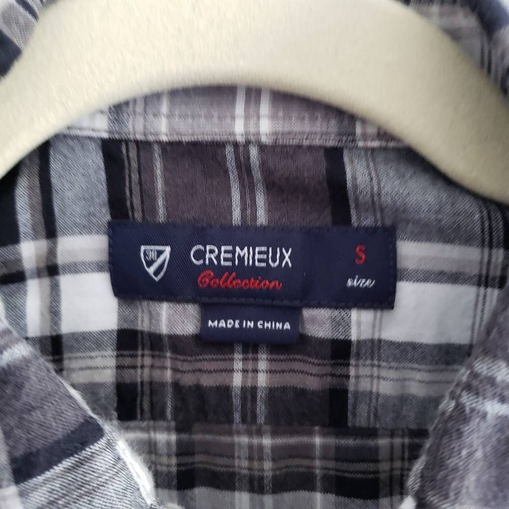 Daniel Cremieux Short Sleeve Button Down, Small, Black/White Plaid - Picture 3 of 5